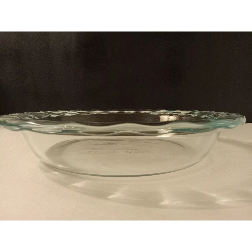 Pyrex Vintage Scalloped Rim Glass Pie Plate Dish C209 9.5in Clear Round